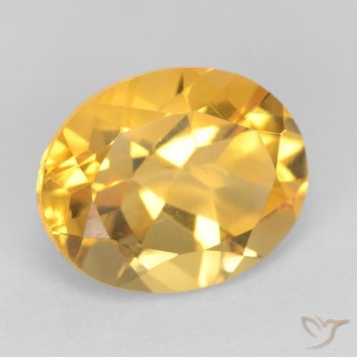 Citrino Naranja dorado natural de 3.48 ct, Ovalada, VS