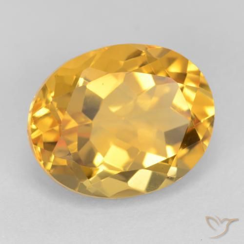 Citrino Naranja dorado intenso natural de 3.71 ct, Ovalada, VS