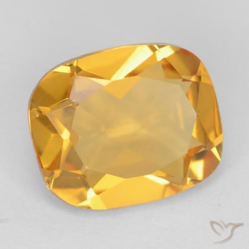 Citrino Naranja dorado natural de 3.42 ct, Forma Cojín, VS