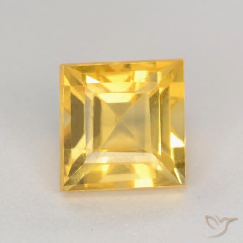 2.01ct Natural Dorado medio Citrino, Cuadrado, VS