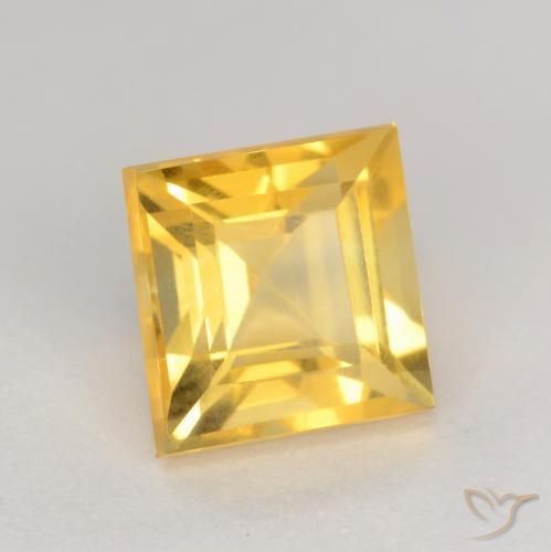 Citrino Dorado medio natural de 2.01 ct, Cuadrado, VS