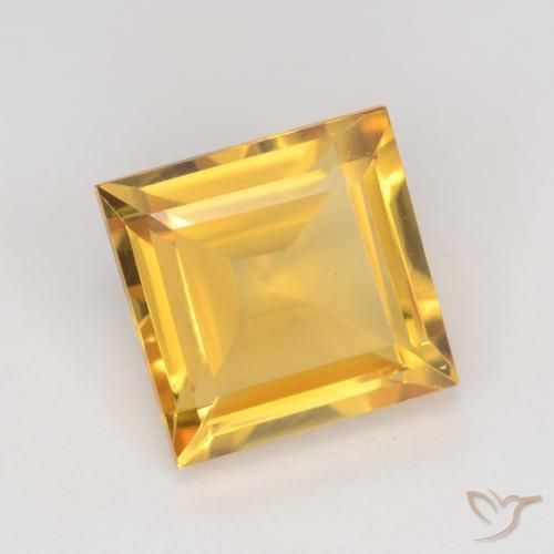 Citrino Naranja dorado natural de 3.14 ct, Cuadrado, VS
