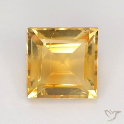3.65ct Natural Dorado Citrino, Cuadrado, VS-SI