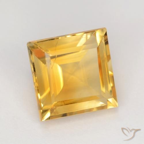 Citrino Dorado natural de 3.65 ct, Cuadrado, VS-SI