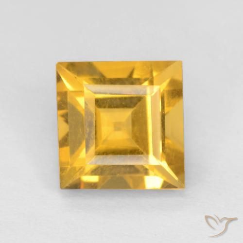 1.60ct Natural Dorado medio Citrino, Cuadrado, VVS-VS