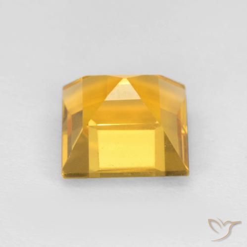 Citrino Dorado medio natural de 1.60 ct, Cuadrado, VVS-VS