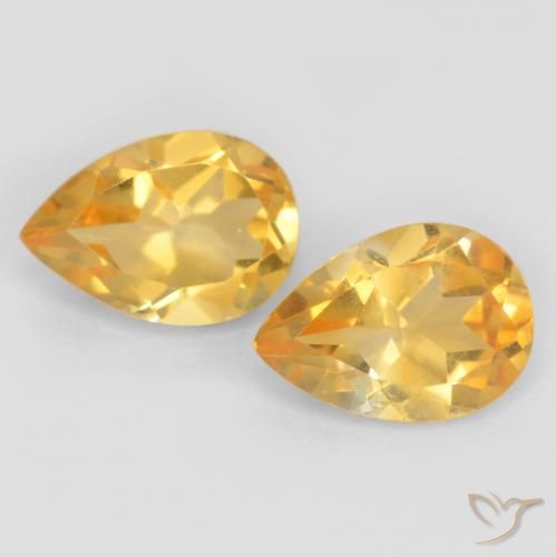 1.39ctw Natural Naranja dorado intenso Citrino, En forma de pera, VVS-VS