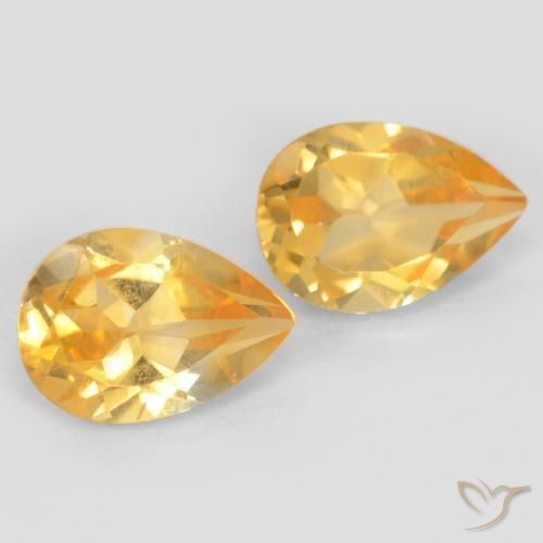 Gemas de Citrino Naranja dorado intenso natural de 1.39 ct, En forma de pera, VVS-VS