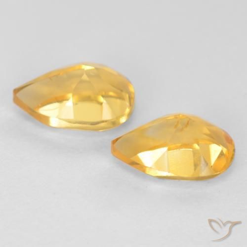 Gemas de Citrino Naranja dorado intenso natural de 1.39 ct, En forma de pera, VVS-VS