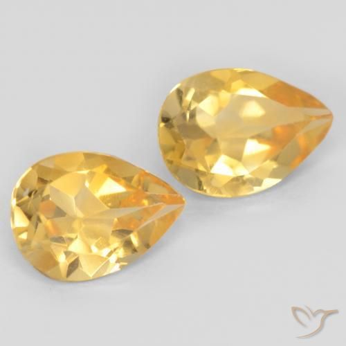 Gemas de Citrino Oro natural de 1.23 ct, En forma de pera, VVS-VS