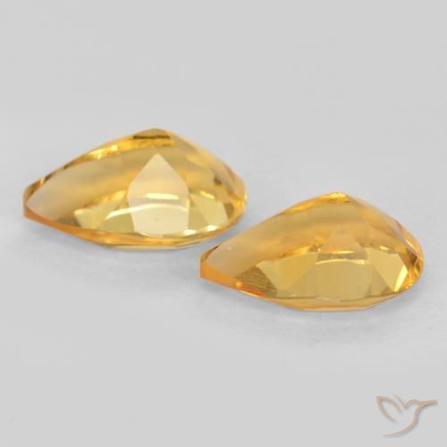 Gemas de Citrino Dorado natural de 1.29 ct, En forma de pera, VVS-VS
