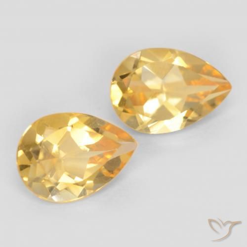 Gemas de Citrino Oro natural de 1.25 ct, En forma de pera, VVS-VS