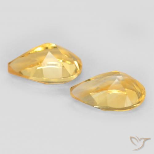 Gemas de Citrino Oro natural de 1.25 ct, En forma de pera, VVS-VS