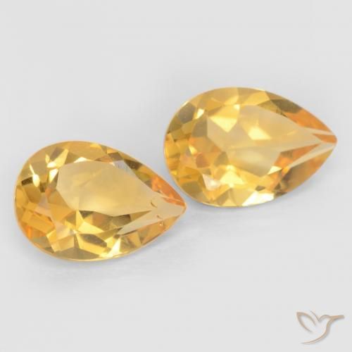 Gemas de Citrino Oro natural de 1.28 ct, En forma de pera, VVS-VS