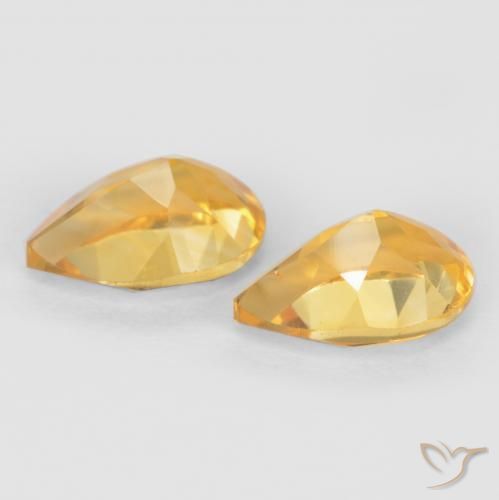 Gemas de Citrino Oro natural de 1.28 ct, En forma de pera, VVS-VS