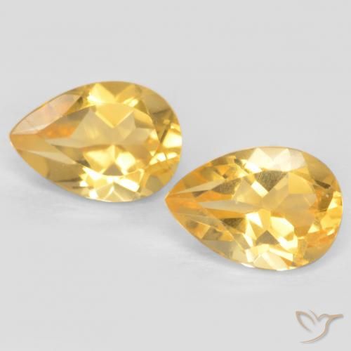 1.38ctw Natural Dorado medio Citrino, En forma de pera, VVS-VS