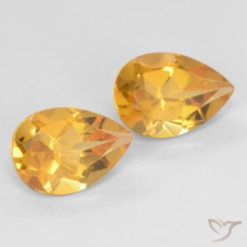 Gemas de Citrino Dorado naranja natural de 1.28 ct, En forma de pera, VVS-VS
