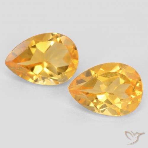1.49ctw Natural Dorado medio Citrino, En forma de pera, VVS-VS