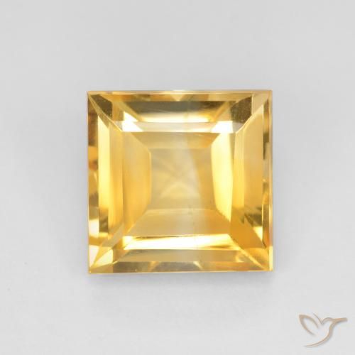 3.11ct Natural Dorado claro Citrino, Cuadrado, VS