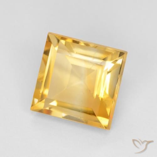 Citrino Dorado claro natural de 3.11 ct, Cuadrado, VS