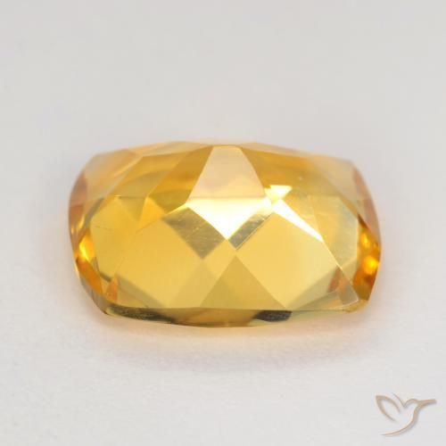 Citrino Dorado medio natural de 3.30 ct, Forma Cojín, VS