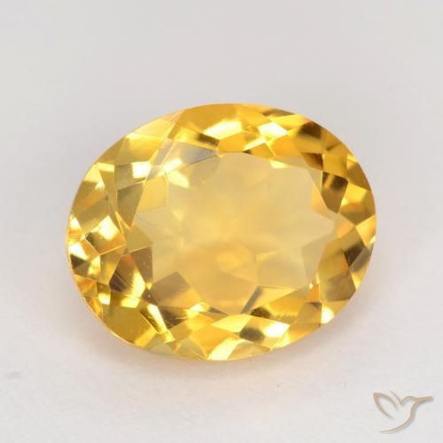 Citrino Dorado medio natural de 3.18 ct, Ovalada, VS