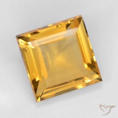 Citrino Dorado natural de 2.90 ct, Cuadrado, VS