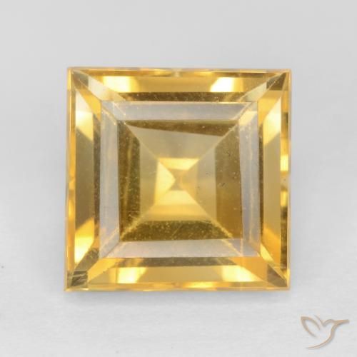 3.53ct Natural Dorado Citrino, Cuadrado, VS