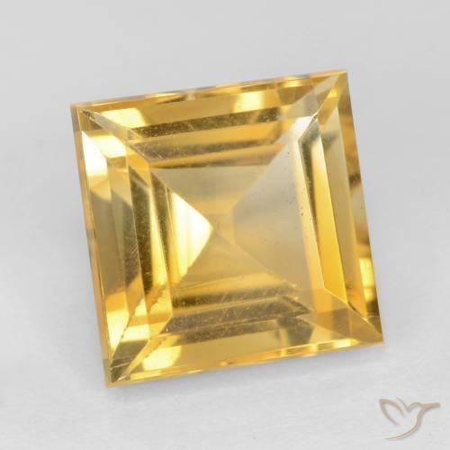 Citrino Dorado natural de 3.53 ct, Cuadrado, VS