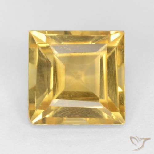 3.06ct Natural Naranja dorado Citrino, Cuadrado, VS