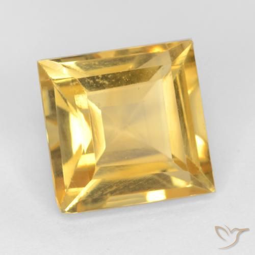 Citrino Naranja dorado natural de 3.06 ct, Cuadrado, VS