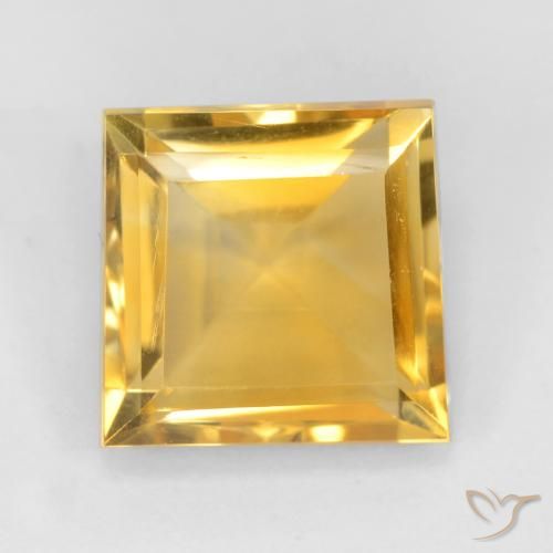 2.97ct Natural Dorado medio Citrino, Cuadrado, VS