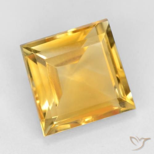 Citrino Dorado medio natural de 2.97 ct, Cuadrado, VS