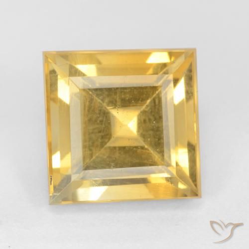 3.50ct Natural Oro Citrino, Cuadrado, VS