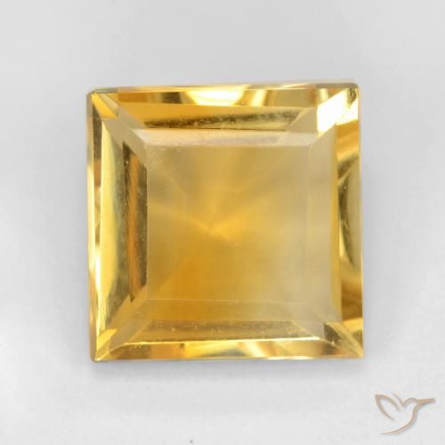 3.06ct Natural Dorado medio Citrino, Cuadrado, VS