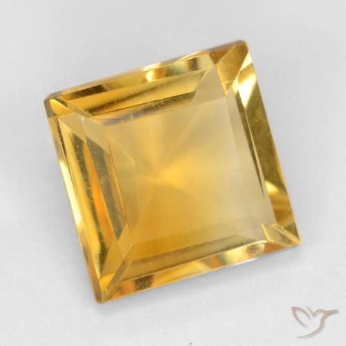 Citrino Dorado medio natural de 3.06 ct, Cuadrado, VS