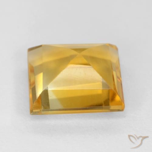 Citrino Dorado medio natural de 3.06 ct, Cuadrado, VS