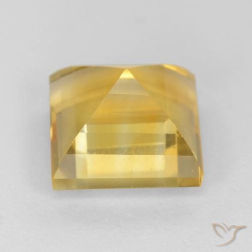 Citrino Dorado medio natural de 3.23 ct, Cuadrado, VS
