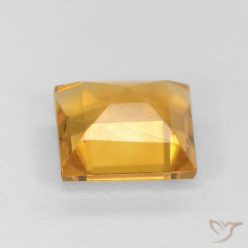 Citrino Dorado naranja oscuro natural de 0.79 ct, Cuadrado, VS