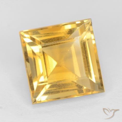 Citrino Dorado medio natural de 3.08 ct, Cuadrado, VS