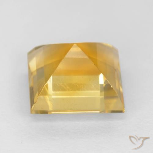 Citrino Dorado medio natural de 3.08 ct, Cuadrado, VS