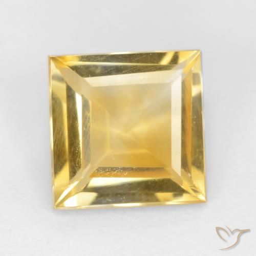 2.15ct Natural Dorado medio Citrino, Cuadrado, VS