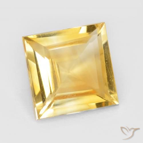 Citrino Dorado medio natural de 2.15 ct, Cuadrado, VS