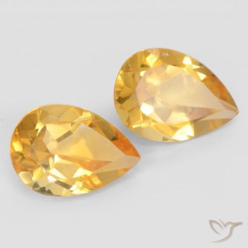 Gemas de Citrino Oro natural de 1.28 ct, En forma de pera, VVS-VS