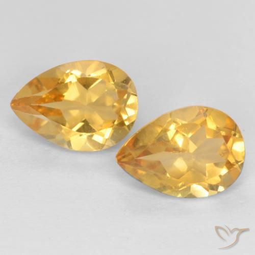 1.37ctw Natural Dorado medio Citrino, En forma de pera, VVS-VS