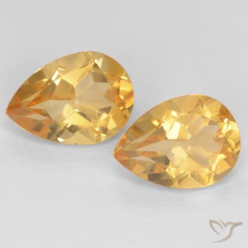1.28ctw Natural Dorado-naranja claro Citrino, En forma de pera, VVS-VS