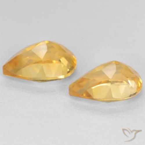Gemas de Citrino Dorado-naranja claro natural de 1.28 ct, En forma de pera, VVS-VS