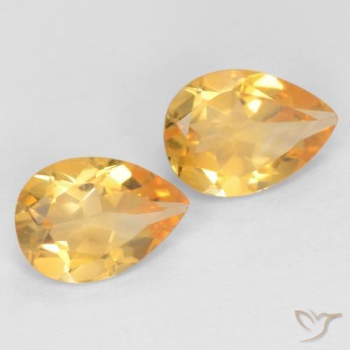 Gemas de Citrino Dorado naranja natural de 1.18 ct, En forma de pera, VVS-VS