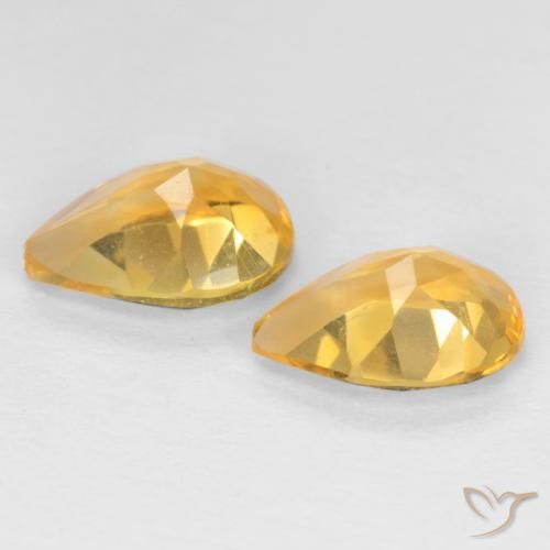 Gemas de Citrino Dorado naranja natural de 1.18 ct, En forma de pera, VVS-VS