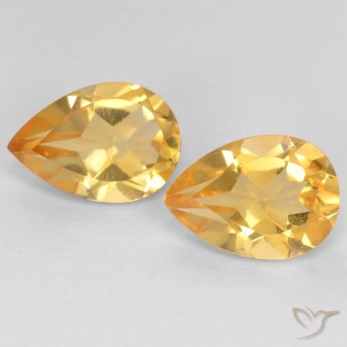 1.23ctw Natural Dorado naranja Citrino, En forma de pera, VVS-VS